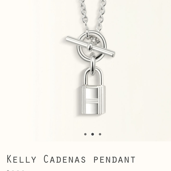 Hermès KELLY CADENAS 925 Sterling Silver Padlock Pendant Necklace - Picture 3 of 10